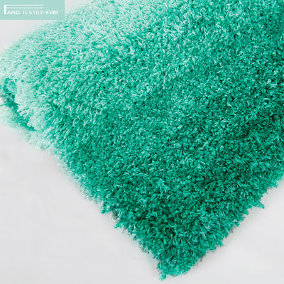 BSCI Shiny Green Shaggy  Microfiber Tufted Bath Rug Runner